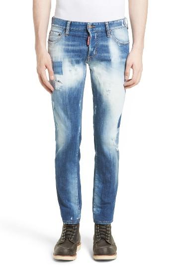 Men's Dsquared2 Fade Out Slim Fit Jeans Eu - Blue