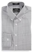 Men's Nordstrom Men's Shop Classic Fit Non-iron Gingham Dress Shirt - 35 - Grey (online Only)