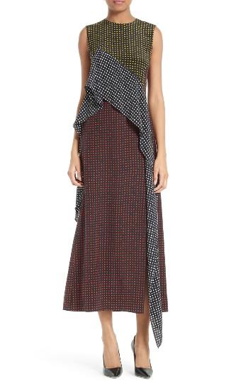 Women's Diane Von Furstenberg Ruffled Front Silk Midi Dress