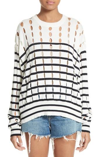 Women's T By Alexander Wang Stripe Cotton Pullover