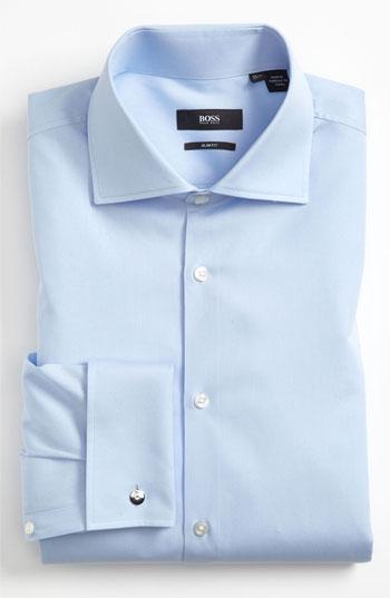 Boss Black Slim Fit Dress Shirt Blue 15r