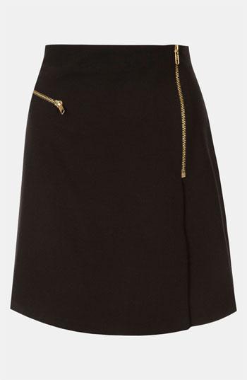 Topshop Flannel Faux Wrap Skirt