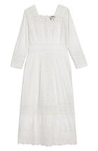 Women's Topshop Broderie Inset Maxi Dress Us (fits Like 6-8) - Ivory