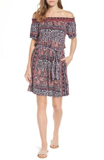 Women's Lucky Brand Off The Shoulder Print Knit Dress