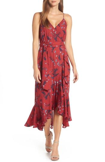 Women's J.crew Floral Drapey Ruffle Faux Wrap Dress