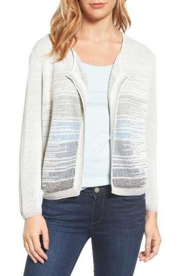 Women's Nic+zoe Rainbow Moto Cardigan - Beige