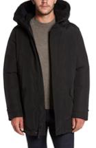 Men's Woolrich John Rich & Bros. Polar Down Parka With Genuine Shearling Hood, Size - Black