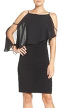 Women's Adrianna Papell Embellished Cold Shoulder Jersey Sheath Dress - Black