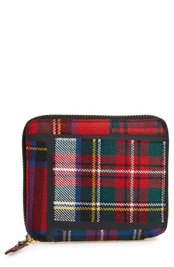 Men's Comme Des Garcons Tartan Patchwork Zip Wallet - Red