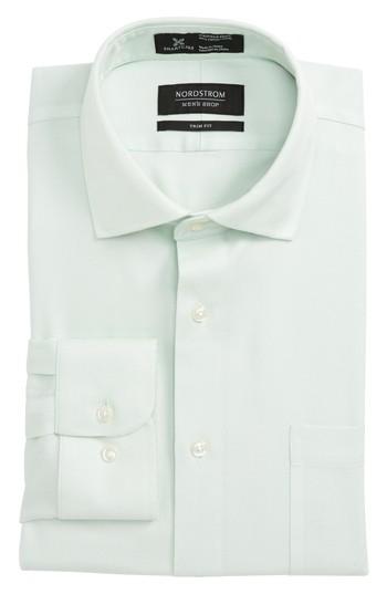 Men's Nordstrom Men's Shop Smartcare(tm) Trim Fit Oxford Dress Shirt - 32/33 - Green