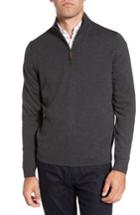Men's Nordstrom Men's Shop Quarter Zip Wool Pullover, Size - Grey