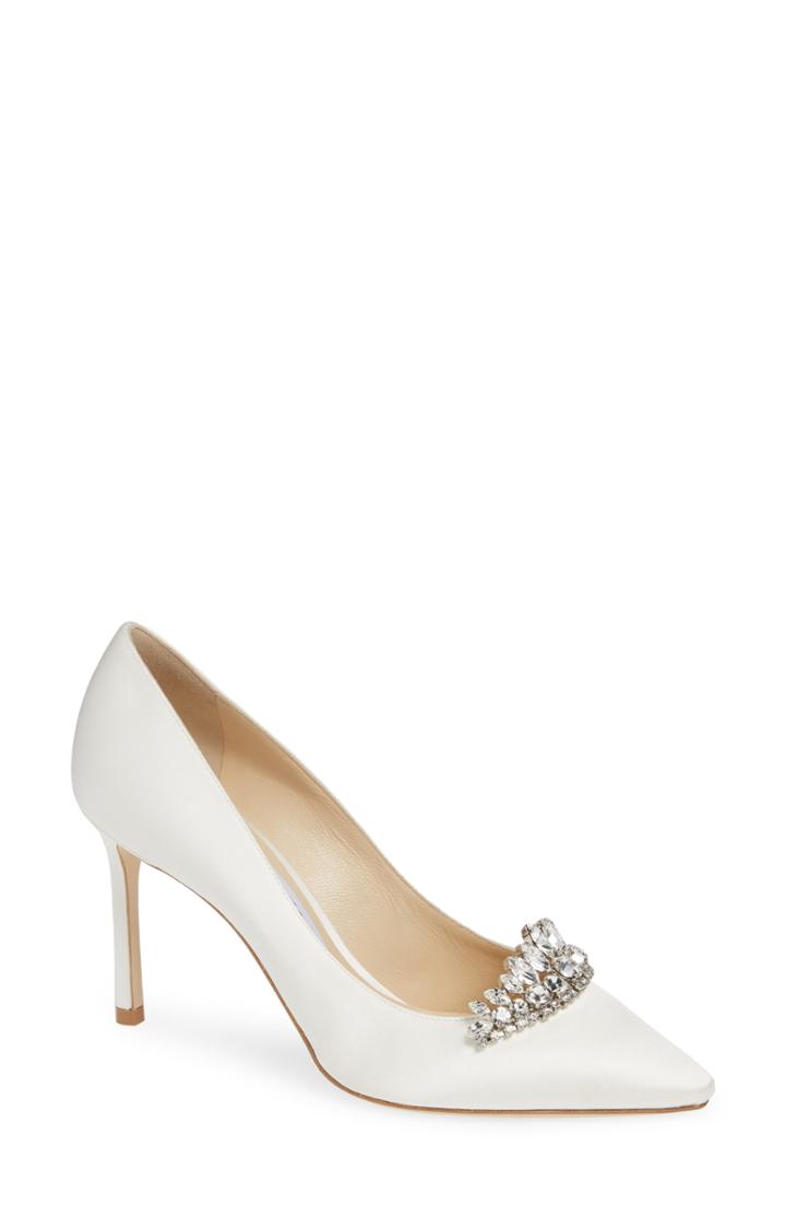 Women's Jimmy Choo Romy Crystal Pump Us / 35eu - Ivory