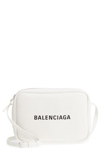 Balenciaga Small Everyday Calfskin Leather Camera Bag - White