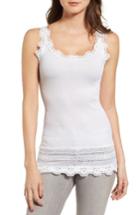 Women's Rosemunde Silk & Cotton Rib Knit Tank - White