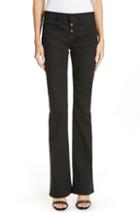 Women's Saint Laurent Patch Pocket Flare Jeans - Black