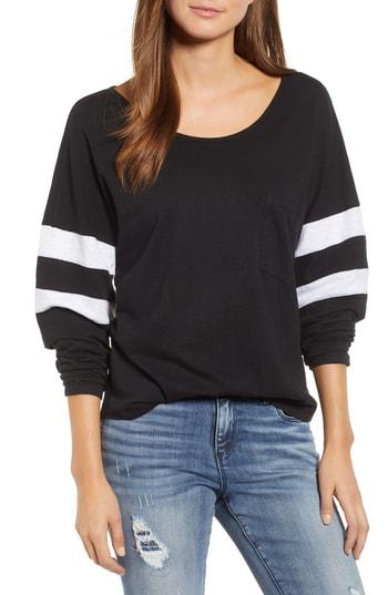 Women's Caslon Varsity Stripe Tee - Black