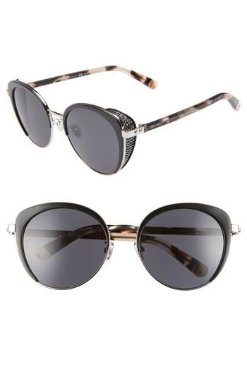 Women's Jimmy Choo Gabby 56mm Special Fit Round Sunglasses - Black