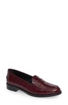 Women's Tod's Classic Croc Embossed Penny Loafer Us / 35eu - Burgundy