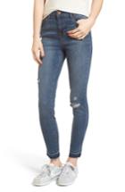 Women's 1822 Denim Release Hem Destroyed Skinny Jeans - Blue