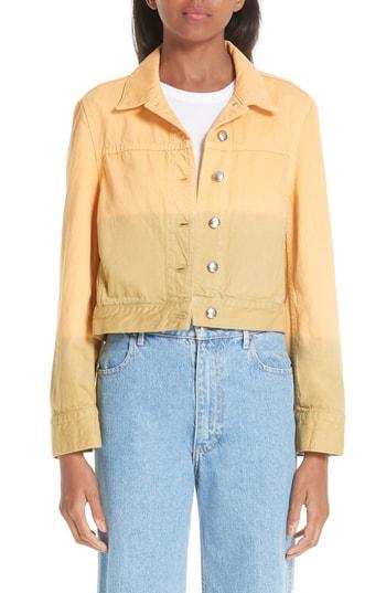 Women's Eckhaus Latta Cropped Denim Jacket - Yellow