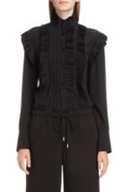 Women's Chloe Ruffle Silk Blouse Us / 34 Fr - Black