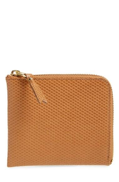 Men's Comme Des Garcons Half Zip French Wallet - Beige