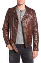 Men's Schott Nyc Perfecto Slim Fit Waxy Leather Moto Jacket, Size - Brown
