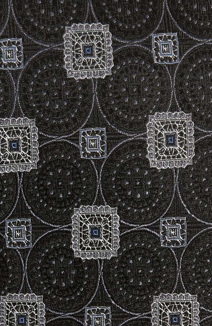 Men's Nordstrom Men's Shop Morristown Medallion Silk Tie, Size - Black