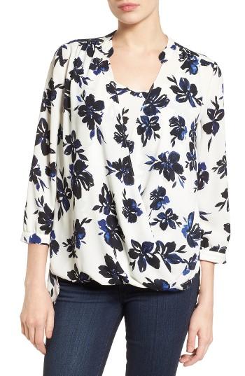 Women's Nydj Drape Front Blouse - White