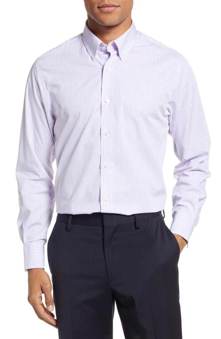 Men's Stantt Classic Fit Check Dress Shirt - 31/32 (university) - Pink
