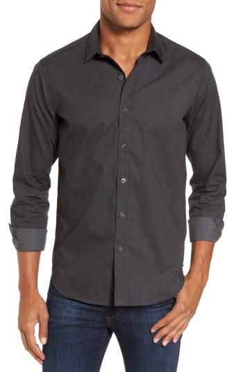 Men's Jeff Slim Fit Print Sport Shirt - Black