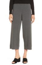 Women's Eileen Fisher Wide Leg Crop Wool Pants - Brown