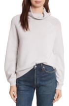 Women's Allude Balloon Sleeve Cashmere Turtleneck Sweater - Grey