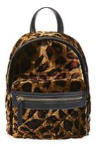 Topshop Bobby Mini Leopard Velvet Backpack -