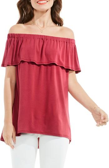 Women's Vince Camuto Ruffle Off The Shoulder Top - Red