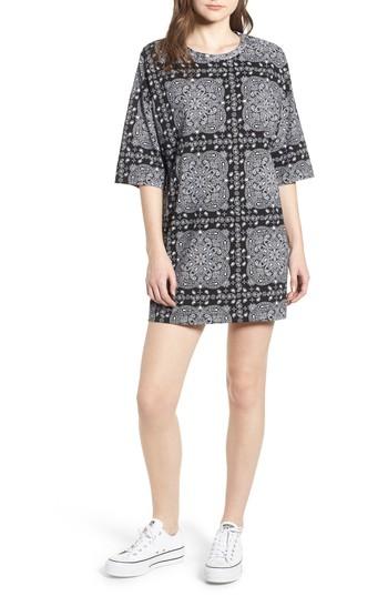 Women's Converse X Miley Cyrus Bandana Print T-shirt Dress - Black