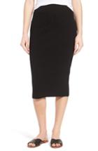 Women's James Perse Rib Body-con Midi Skirt - Black