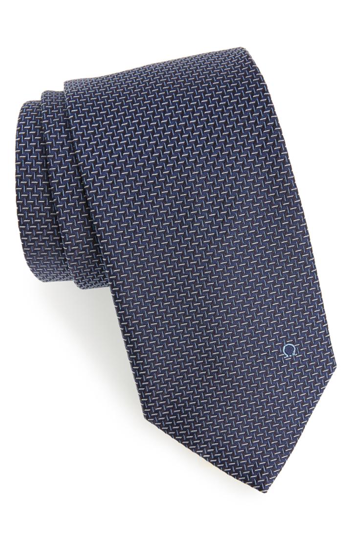 Men's Salvatore Ferragamo Eivissa Silk Tie, Size - Blue