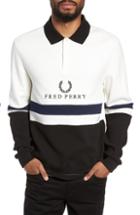 Men's Fred Perry Colorblock Long Sleeve Polo, Size - White