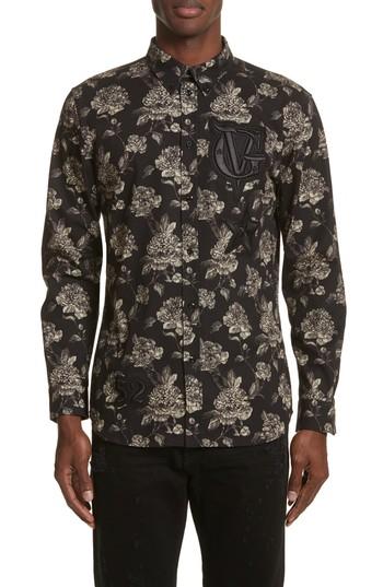 Men's Givenchy Floral Print Shirt Eu - Black