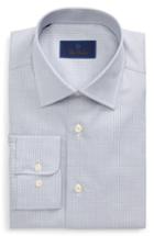 Men's David Donahue Regular Fit Check Dress Shirt .5 32/33 - Beige