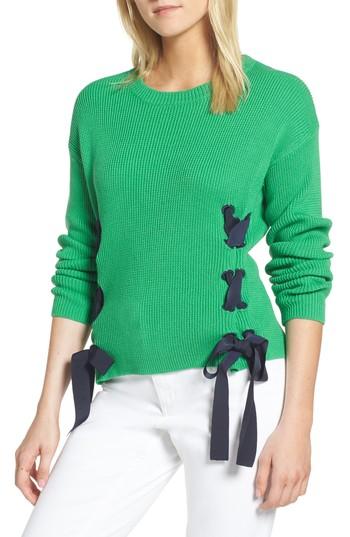 Women's 1901 Side Tie Crop Sweater - Green