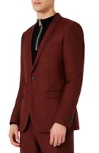 Men's Topman Skinny Fit Suit Jacket - Burgundy