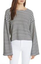 Women's La Ligne Textured Stripe Sweatshirt - Blue