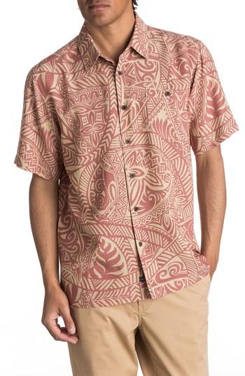 Men's Quiksilver Waterman Collection Tribal Dance Camp Shirt - Metallic