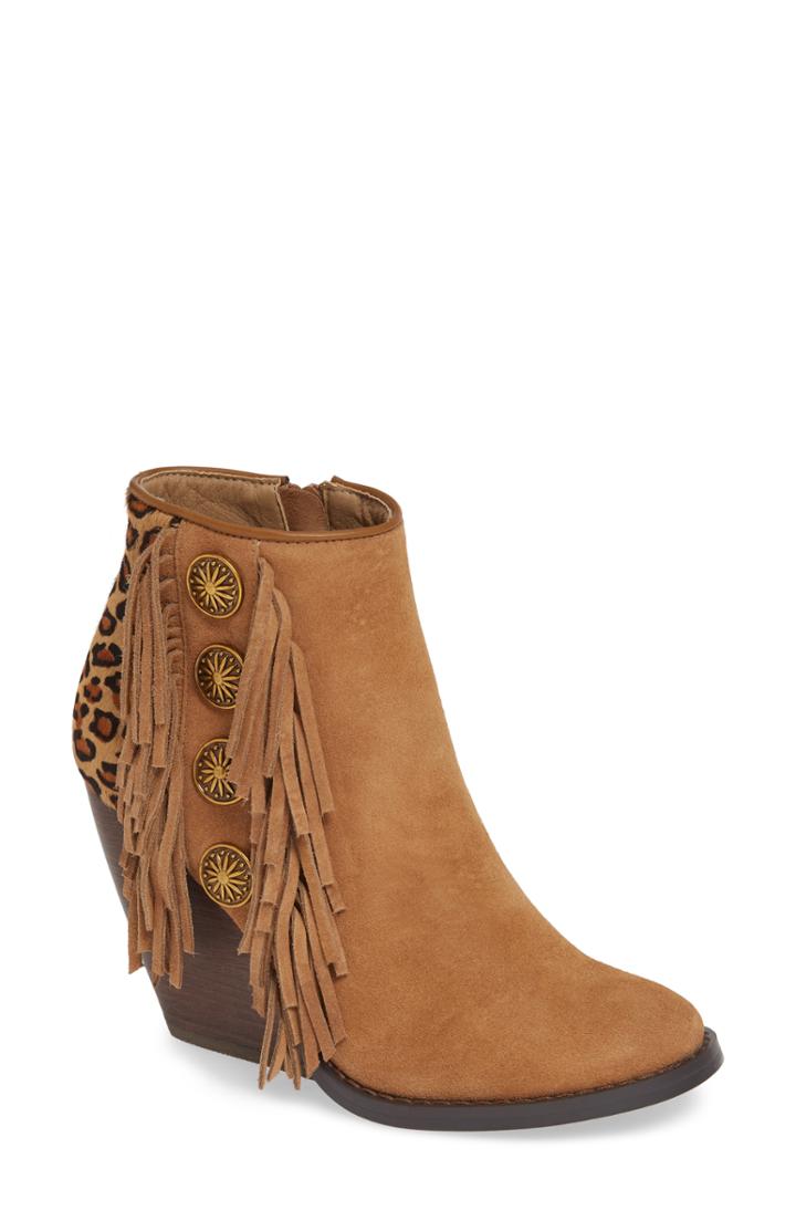 Women's Very Volatile Bellflower Genuine Calf Hair Bootie .5 M - Brown