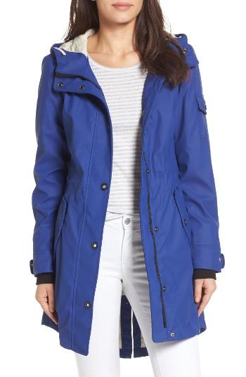 Women's 1 Madison Contrast Cuff Fishtail Anorak - Blue