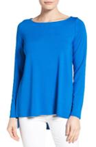 Women's Eileen Fisher Jersey High/low Hem Top, Size - Blue