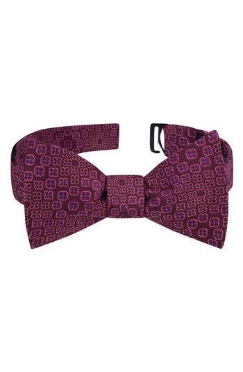 Men's Ted Baker London Ideal Botanical Silk Bow Tie, Size - Red