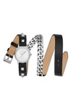 Women's Rebecca Minkoff Bffl Chain And Leather Strap Watch, 25mm